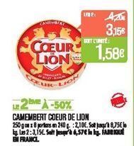 Match Camembert coeur de lion offre