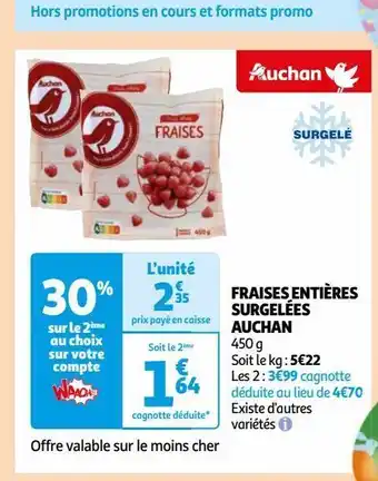 Auchan Supermarché Fraises entières surgelées auchan offre
