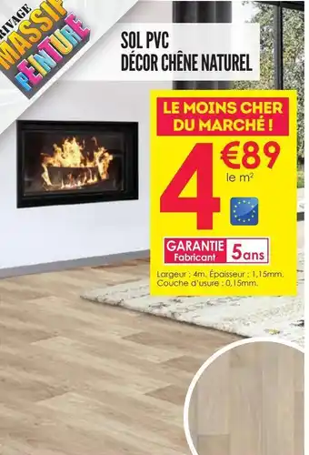 Décor Discount Sol pvc décor chêne naturel offre