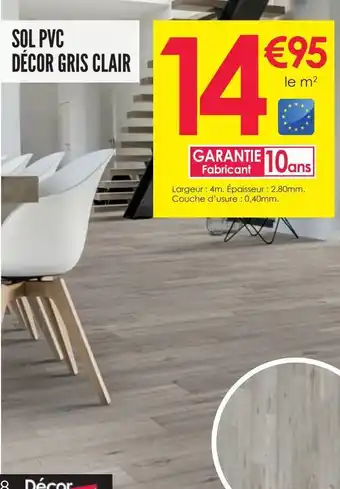 Décor Discount Sol pvc décor chêne gris clair offre