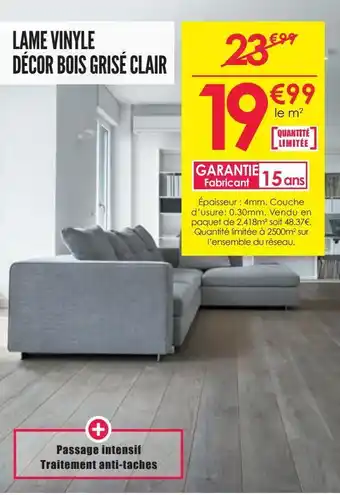 Décor Discount Lame vinyle décor bois grisé clair offre