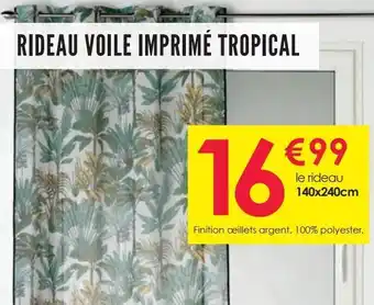 Décor Discount Rideau voile imprimé tropical offre