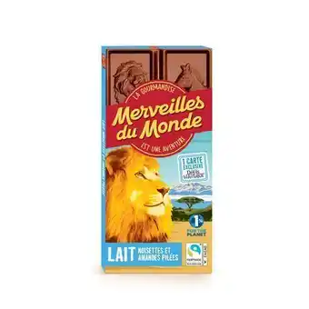 Auchan Supermarché Tablettes de chocolat lait amandes noisettes merveilles du monde offre