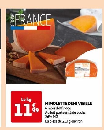 Auchan Supermarché Mimolette demi vieille offre
