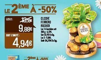 Match Cloche ferrero rocher offre