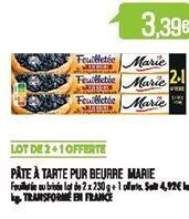 Match Pate a tarte pur beurre marie offre