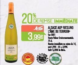 Match Alsace aop riesling l'ame du terroir offre