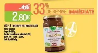 Match Pate a tartiner bio nocciolata offre