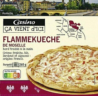 Casino Supermarchés Bon plan sur la flammekueche surgelée CASINO CA VIENT D'ICI offre