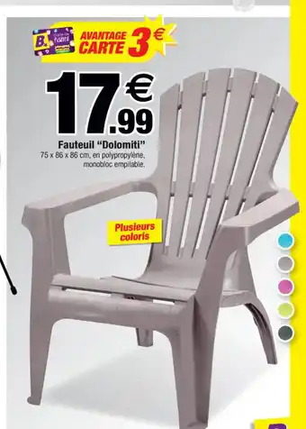 Bazarland Fauteuil "Dolomiti" offre