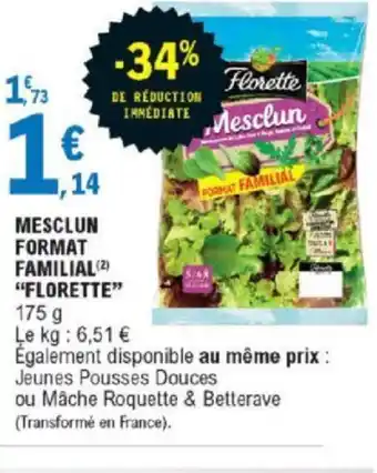 E.Leclerc Mesculun format Familial florette offre