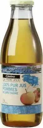 Géant Casino Bon plan sur le pur jus de pomme de la marque Casino ca vient d’ici offre
