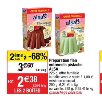 Préparation Flan Entremets Pistache ALSA