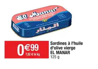 Cora x Carrefour Sardines A L'Huile D'Olive Vierge El manar offre