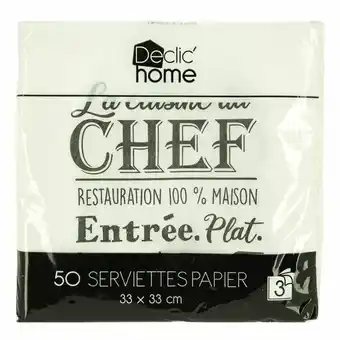 Stokomani 50 Serviettes jetables "La cuisine du chef" offre