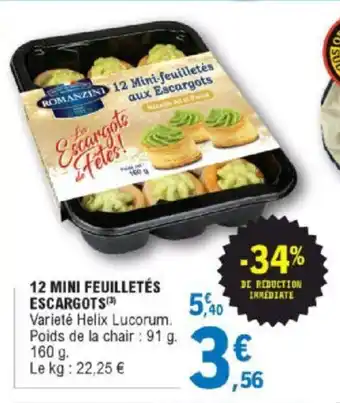 E.Leclerc 12 Mini feuilletés Escargots offre