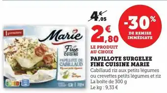 U Express Papillote surgelee fine cuisine marie offre