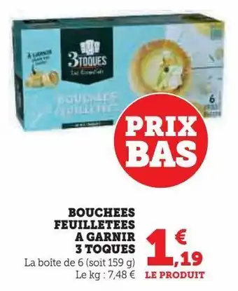 Bouchees feuilletees a garnir 3 toques