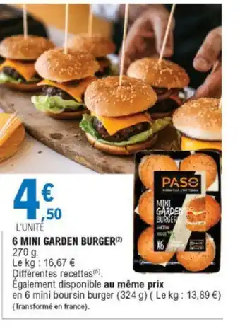 E.Leclerc 6 Mini Garden Burger offre