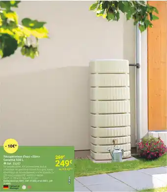Gamm vert Garantia récupérateur d’eau slim 500 l offre