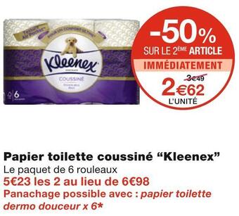 Monoprix Kleenex papier toilette coussiné offre