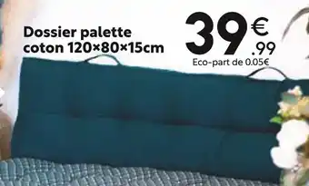 Maxi Bazar Dossier palette coton 120×80×15cm offre