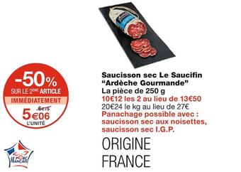 Ardèche gourmande saucisson sec le saucifin