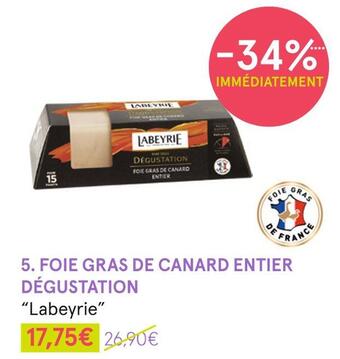Monoprix Labeyrie foie gras de canard entier dégustation offre