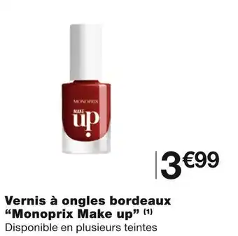 Monoprix Monoprix make up vernis à ongles bordeaux offre
