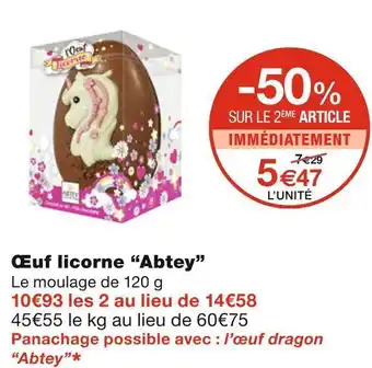 Monoprix Abtey œuf licorne offre