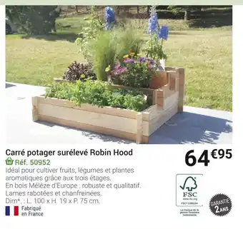 Robin hood carré potager surélevé