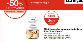 Monoprix Les niçois mini-focaccias au romarin de tata rita offre
