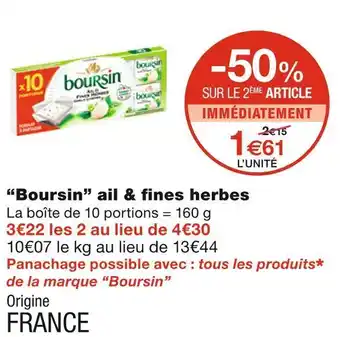 Monoprix Boursin boursin ail & fines herbes offre