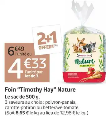 Jardiland Foin “timothy hay” nature offre