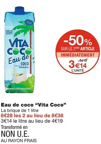Monoprix Vita coco eau de coco offre