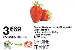 Savéol fraise gariguette de plougastel label rouge