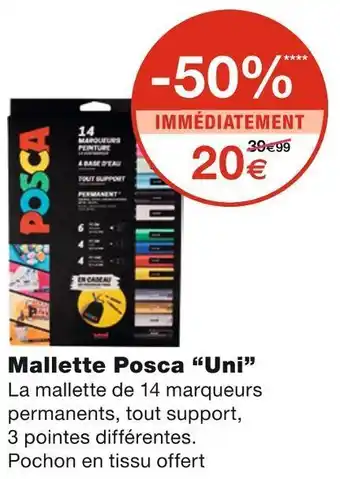 Monoprix Posca mallette “uni” offre