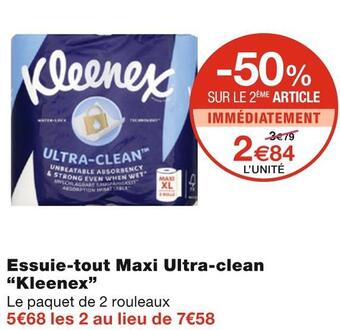 Monoprix Kleenex essuie-tout maxi ultra-clean offre