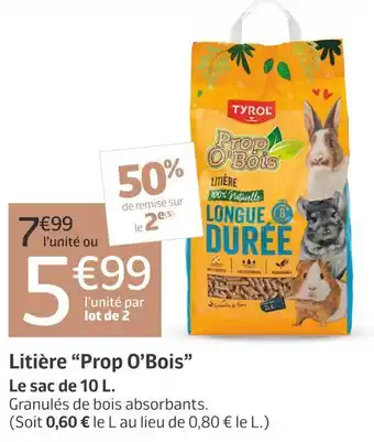 Jardiland Tyrol litière “prop o’bois” offre