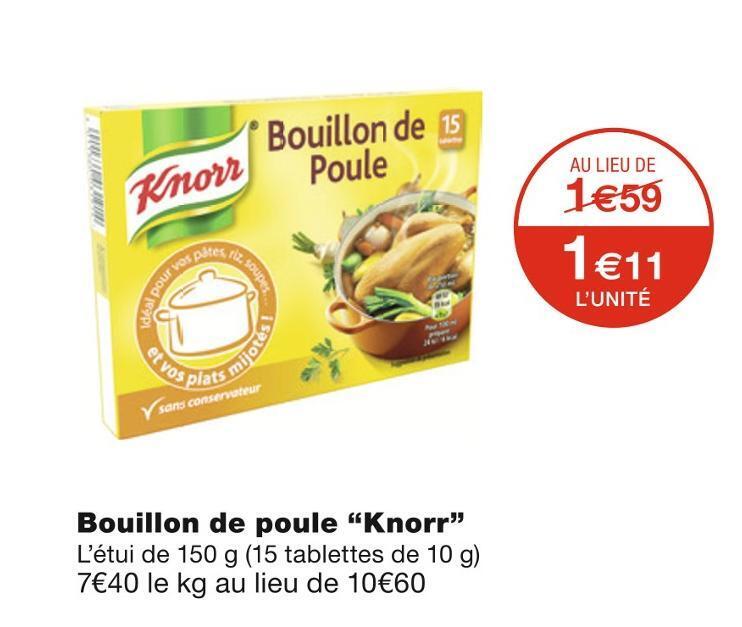 Promo Knorr bouillon de poule chez Monoprix