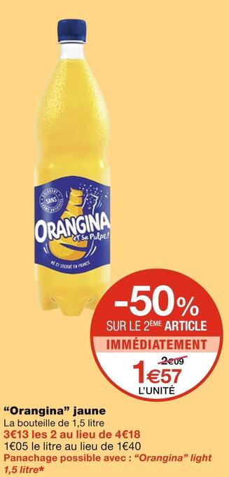 Monoprix Orangina orangina jaune offre