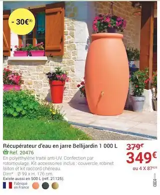 Gamm vert Bellijardin récupérateur d’eau en jarre 1 000 l offre