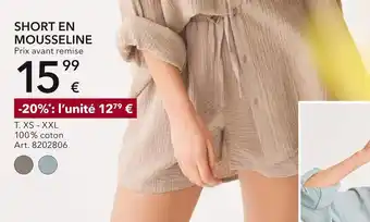 Short en mousseline