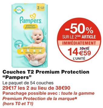 Monoprix Pampers couches t2 premium protection offre