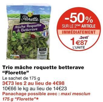 Monoprix Florette trio mâche roquette betterave offre