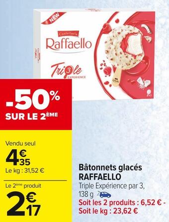 Carrefour Market Raffaello bâtonnets glacés offre