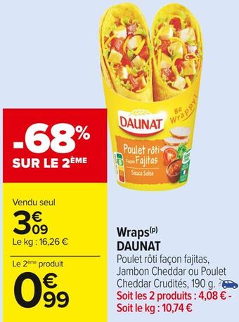 Carrefour Market Daunat wraps offre