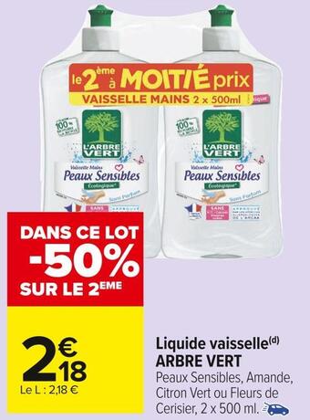 Carrefour Market Arbre vert liquide vaisselle offre