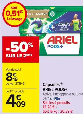 Carrefour Market Ariel pods+ capsules(d) offre