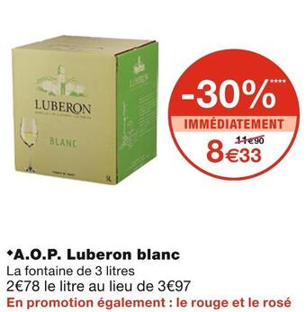 Monoprix A.o.p. luberon blanc offre